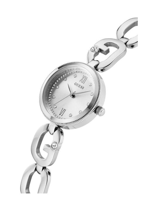 Guess Women's Watch 30mm Battery Chronograph with Silver Stainless Steel Bracelet