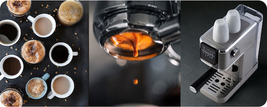 Berdsen Μηχανή Espresso 1350W Πίεσης 20bar Ασημί BD-770