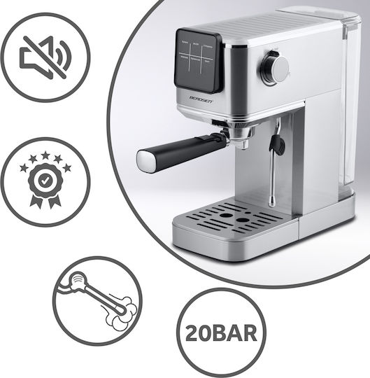 Berdsen Μηχανή Espresso 1350W Πίεσης 20bar Ασημί BD-770