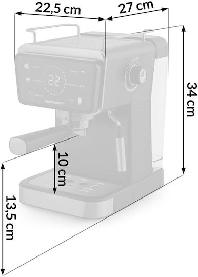 Berdsen Μηχανή Espresso 1350W Πίεσης 20bar Μαύρη BD-771