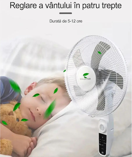 Pedestal Fan 12W Fan Diameter 40.64cm With Remote Control White