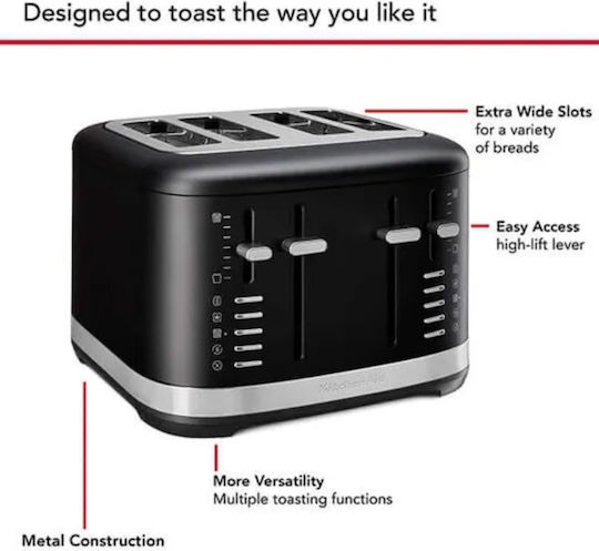 Kitchenaid Kitchenaid Toaster 4 Schlitze 1640W Schwarze