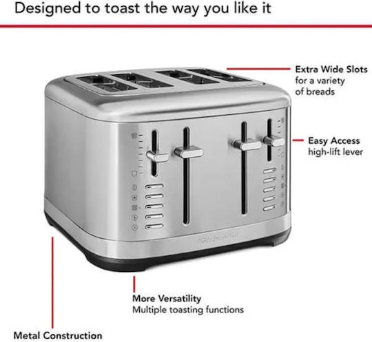 Kitchenaid Toaster 4 Slots 1640W Inox