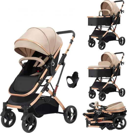 Ρυθμιζόμενο Cărucior 2 în 1 Potrivit pentru Nou-Născuți Bej 15kg