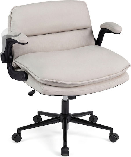 Costway Criss Cross Scaun De Birou Cu Brațe Reglabile Bej Costway Criss Cross Scaun De Birou Cu Brațe Reglabile Bej
