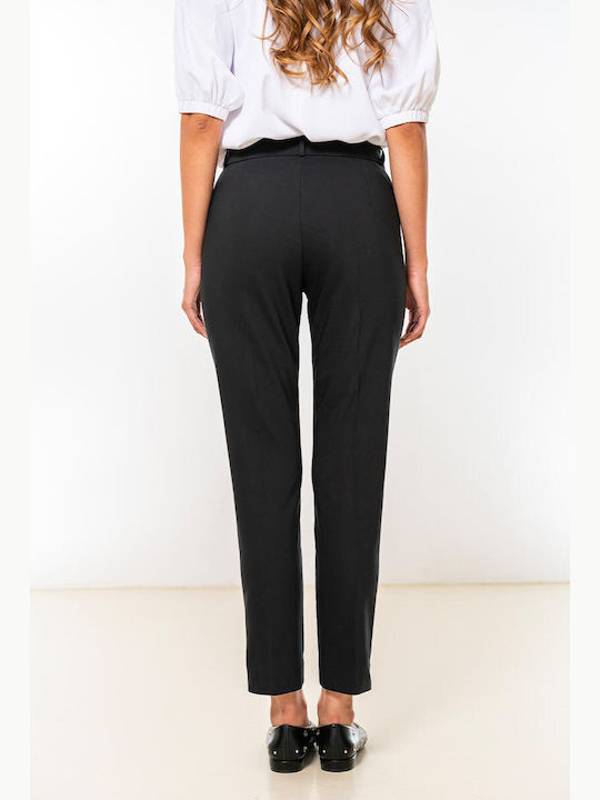 Siena Pantaloni Dama Din Țesătură În Linie Tapered Negru