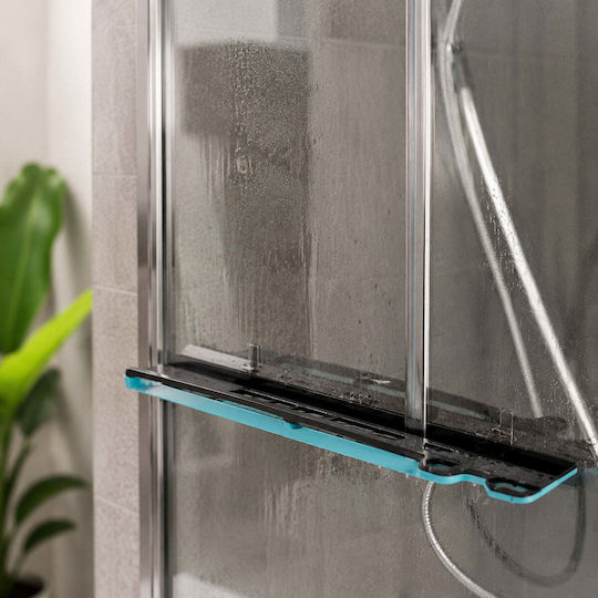 Multifunctional Shower Shelf Black-turquoise