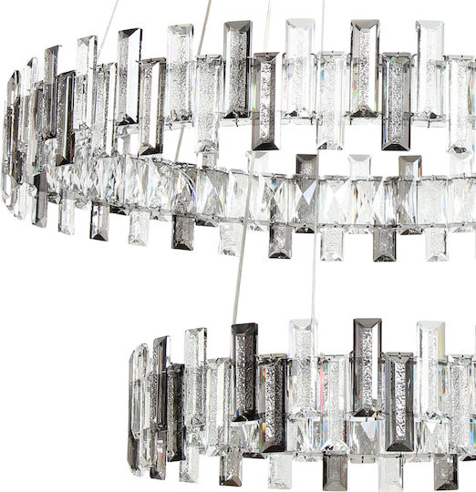 Keskor Adjustable Silver LED Ceiling Light with Crystals
