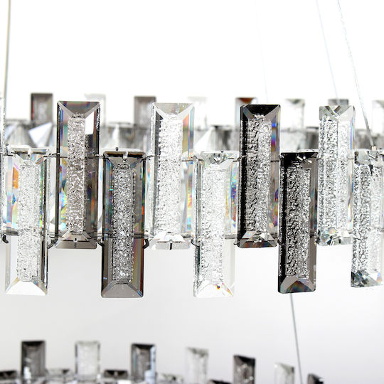 Keskor Adjustable Silver LED Ceiling Light with Crystals