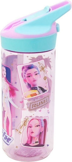 Stor Ecozen Bottle Пластмасово Детско Бутилка за Вода K-Pop Ловци на Демони със Сламка Многоцветна 620ml