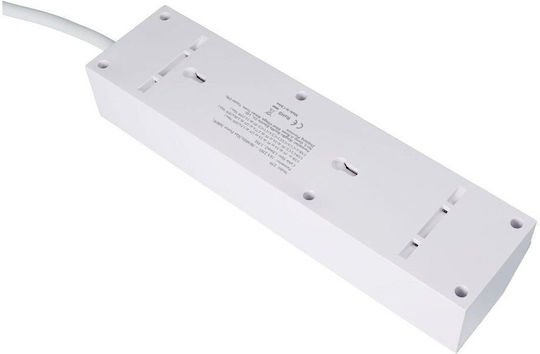 Power Strip 3 Sockets with 1 USB-A, 2 USB-C and 1.5m Cable