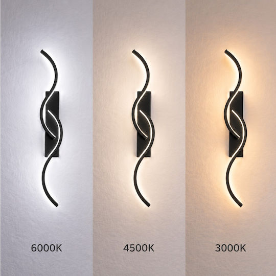 VenCore Modern Wall Lamp with Integrated LED and Adjustable White Light Black 8x5cm