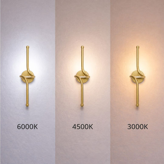 VenCore Modern Wall Lamp with Integrated LED and Adjustable White Light Gold 11x14cm