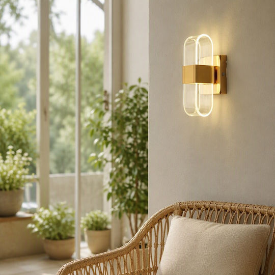 Lampă de perete cu LED aurie 10x20,5 cm