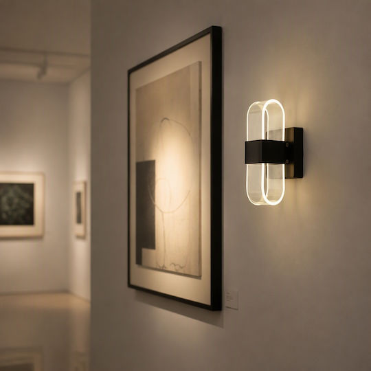 Lampă de perete cu LED, Neagră, 10x20,5 cm