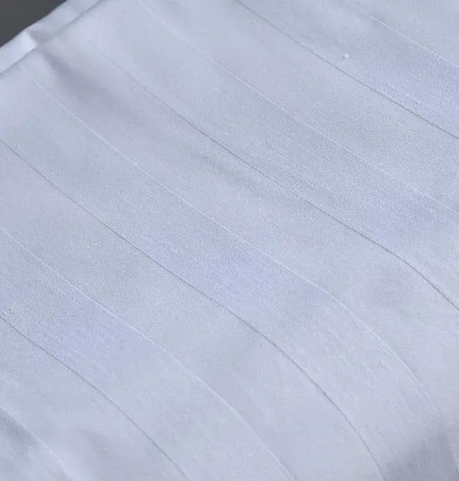 Hotel Sheet White Loft Cotton Satin Stripe 2 Cm 300tc 245x290