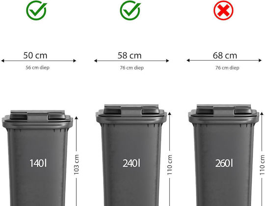 Ξύλινος Κάδος Απορριμμάτων 4x240lt Καφέ