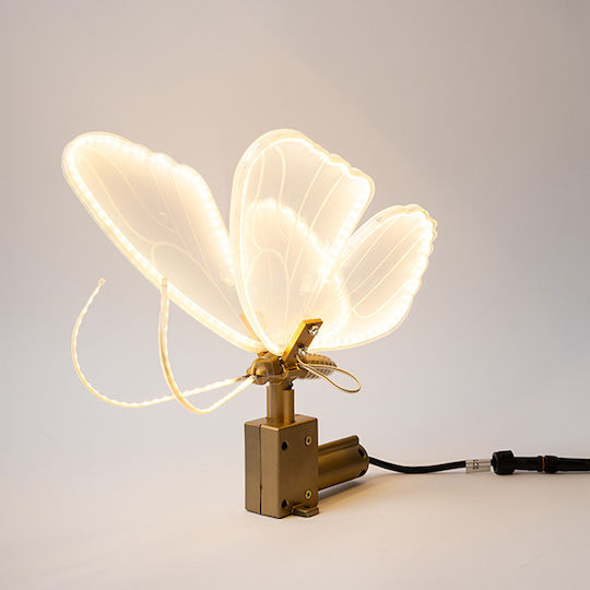 Eurolamp Изпълнена със светлина Коледна Пластмасова Фигура Пеперуда Бяла Височина 40см
