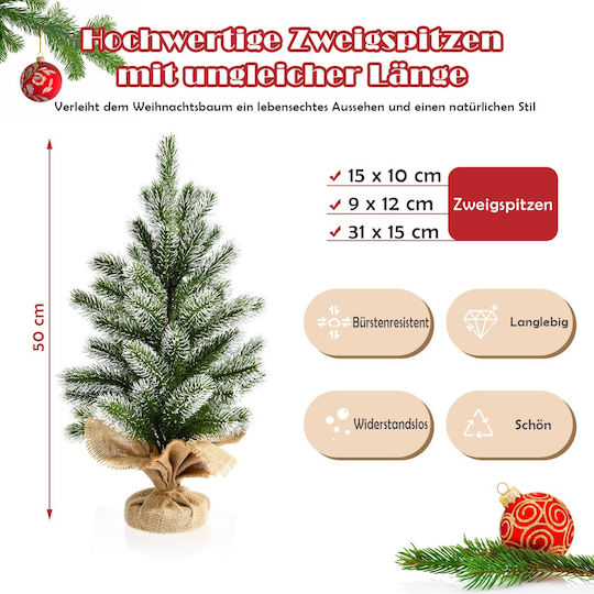 Weihnachtsdekoration Schneebedecktes Stoffbaum 50cm Grün