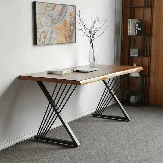 Picior Metalic de Mobilier 2 Buc 60x72cm Negru