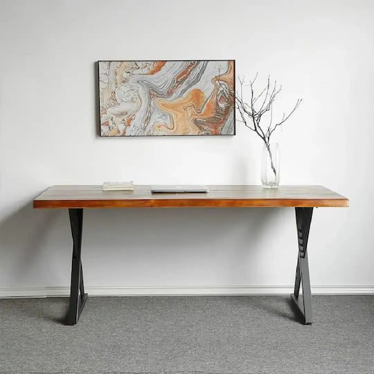Picior Metalic de Mobilier 2 Buc 60x72cm Negru