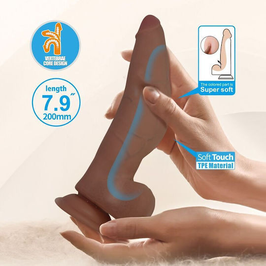 Pretty Love Ρεαλιστικό Dildo με Βεντούζα Καφέ