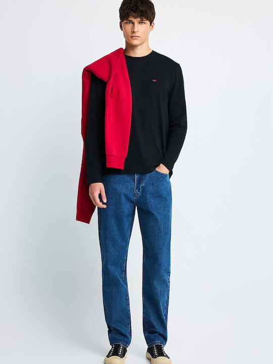 Langarm Herrenbluse Schwarz FBM014-001-07-Schwarz