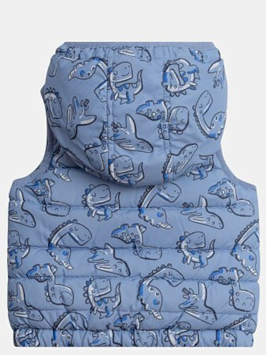 Kids Casual Short Hooded Blue Jacket