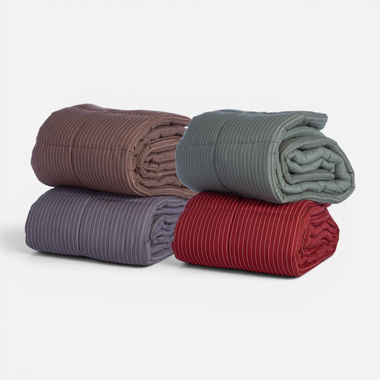 Nef-Nef Homeware Сет Памучна Завивка Единична с Пълнеж Микрофибър 160x220см. Chroma Кафяв 330 GSM