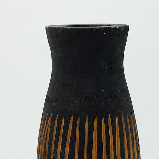 Eurolamp Vase Hölzernes Schwarz 14xH37cm