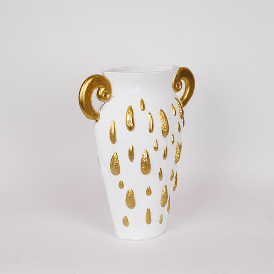 Eurolamp Keramik Vase Weiß 33,5x15,2xH37,5cm