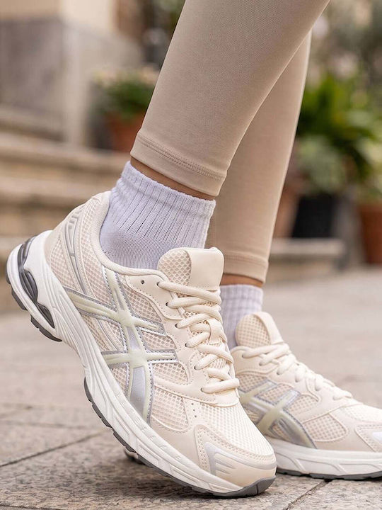 Μπεζ Sneakers Mesh Πάνελ Πολυεπίπεδη Σόλα