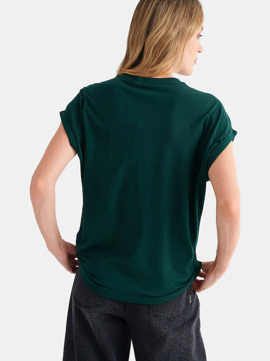 Women's Short Sleeve Blouse Green