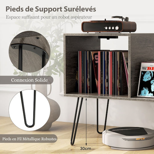 Costway Hi-Fi Furniture Grey 45x67x66cm