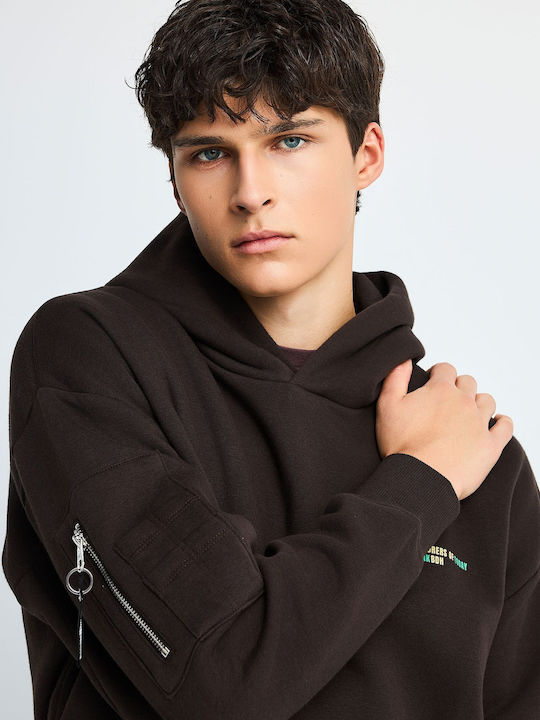 Hooded Sweatshirt Brown FBM014-029-06-Bitter-Chocolate