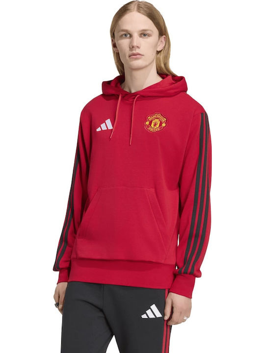 adidas Mufc Φούτερ Κόκκινο με Κουκούλα