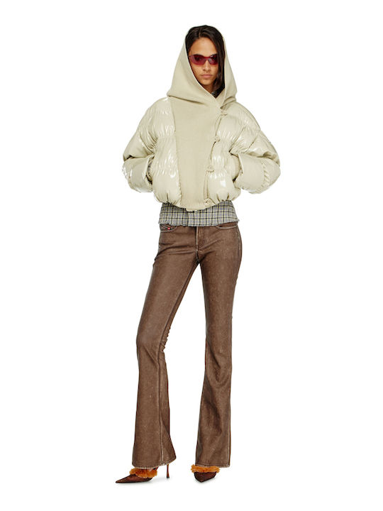 Women's Puffer Jacket for Winter Beige