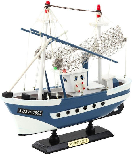 Lean Toys Риболовен Кораб Flying Lady Моделна Фигура Кораб Синя 24x23см