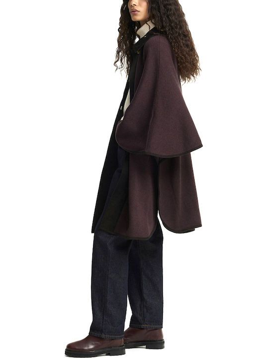Women's Winter Jacket Brown Black Burgundy