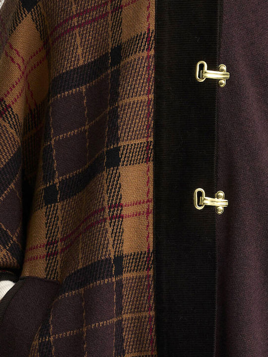 Women's Winter Jacket Brown Black Burgundy