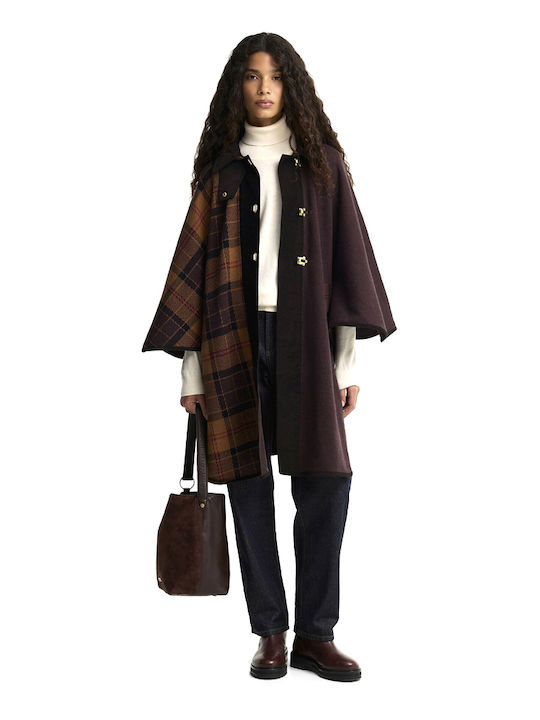 Women's Winter Jacket Brown Black Burgundy