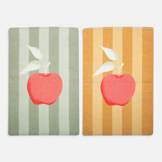Nef-Nef Homeware Sweet Apple Geschirrtuch aus 100% Baumwolle in Grünem Farbe 40x60cm