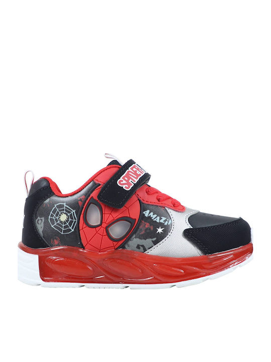Kinder Sneaker Anatomisch mit Bügel- und Schleifenverschluss & Lichtern Schwarz