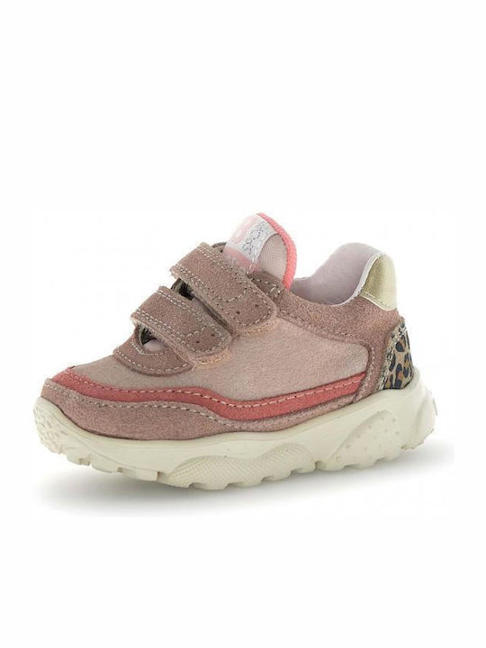 Kids Anatomic Sneakers With Hoop & Loop Closure Pink