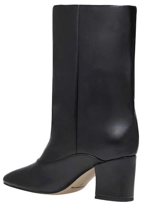 Leder Damen Stiefeletten Schwarz