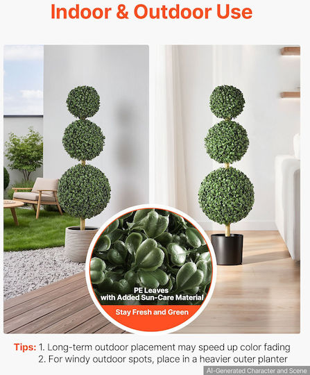 Vevor Изкуствено Топиарио Buxus Тройна Топка 91,4 См Комплект 2 Бройки Hymrgxjs36inddaf9001v0