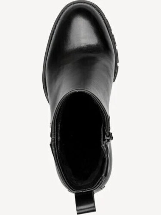 Leder Damen Stiefeletten Schwarz