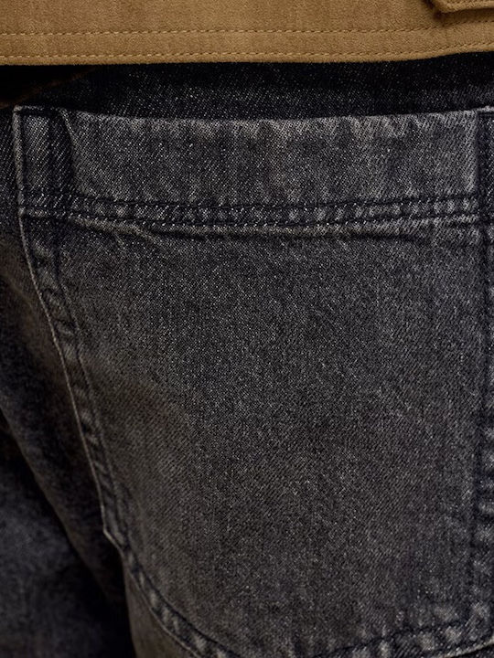 Herren Jeanshosen Relaxed Fit Denim Schwarz