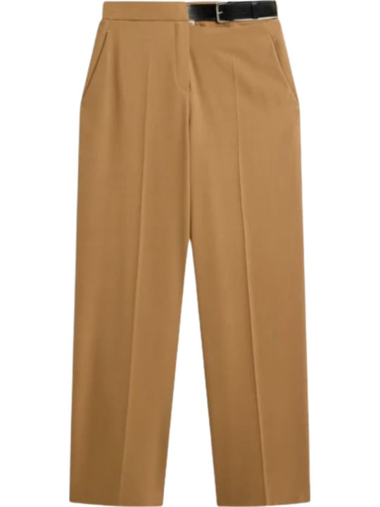 Women's Fabric Trousers Beige