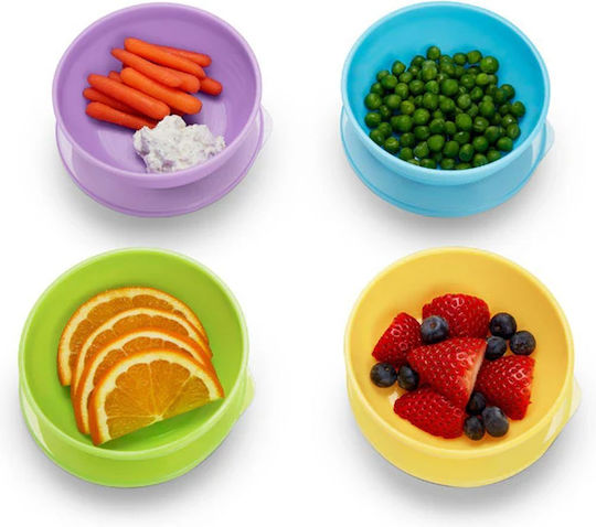 Munchkin Set Pentru Copii de Recipient Pentru Mâncare din Silicon Multicolor 4 Bucăți